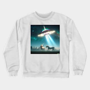 UFO abducting unicorn Crewneck Sweatshirt